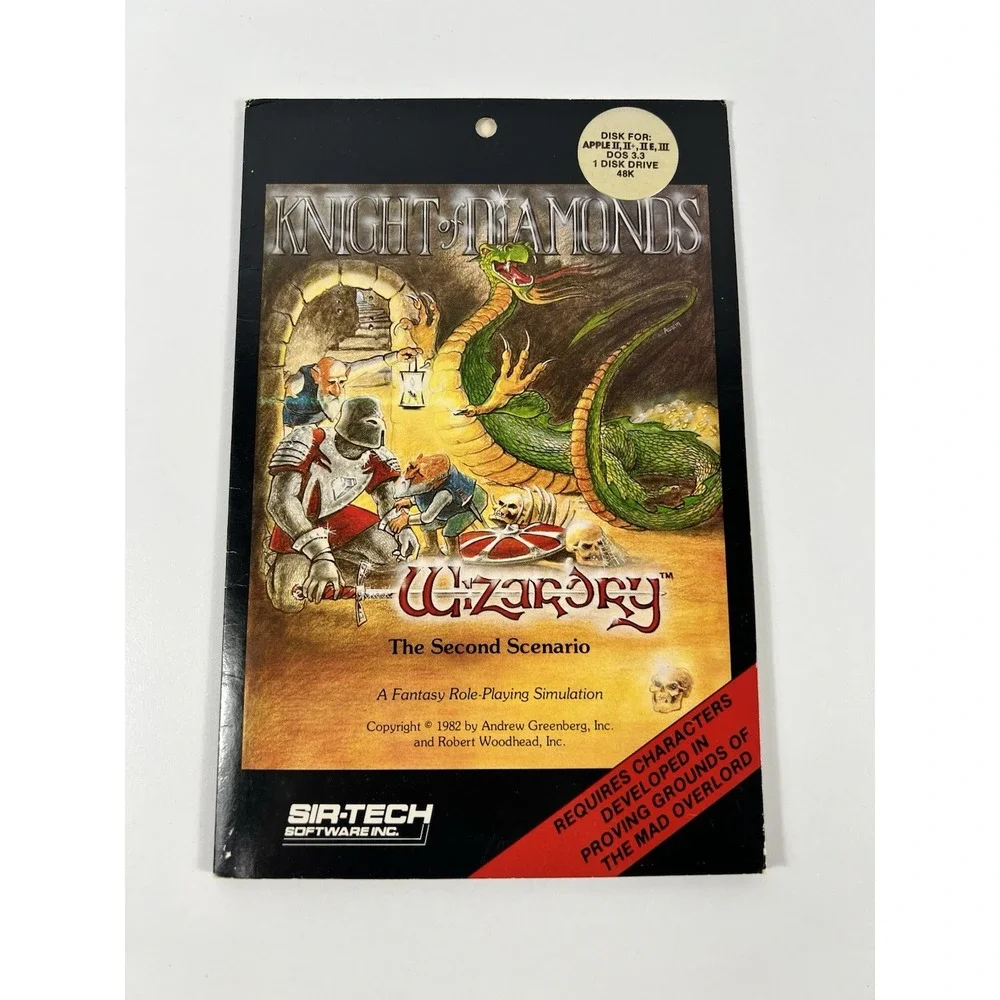 Wizardry The Second Scenario Knight Of Diamonds Apple II IIe II+ 1982 EX Apple 2